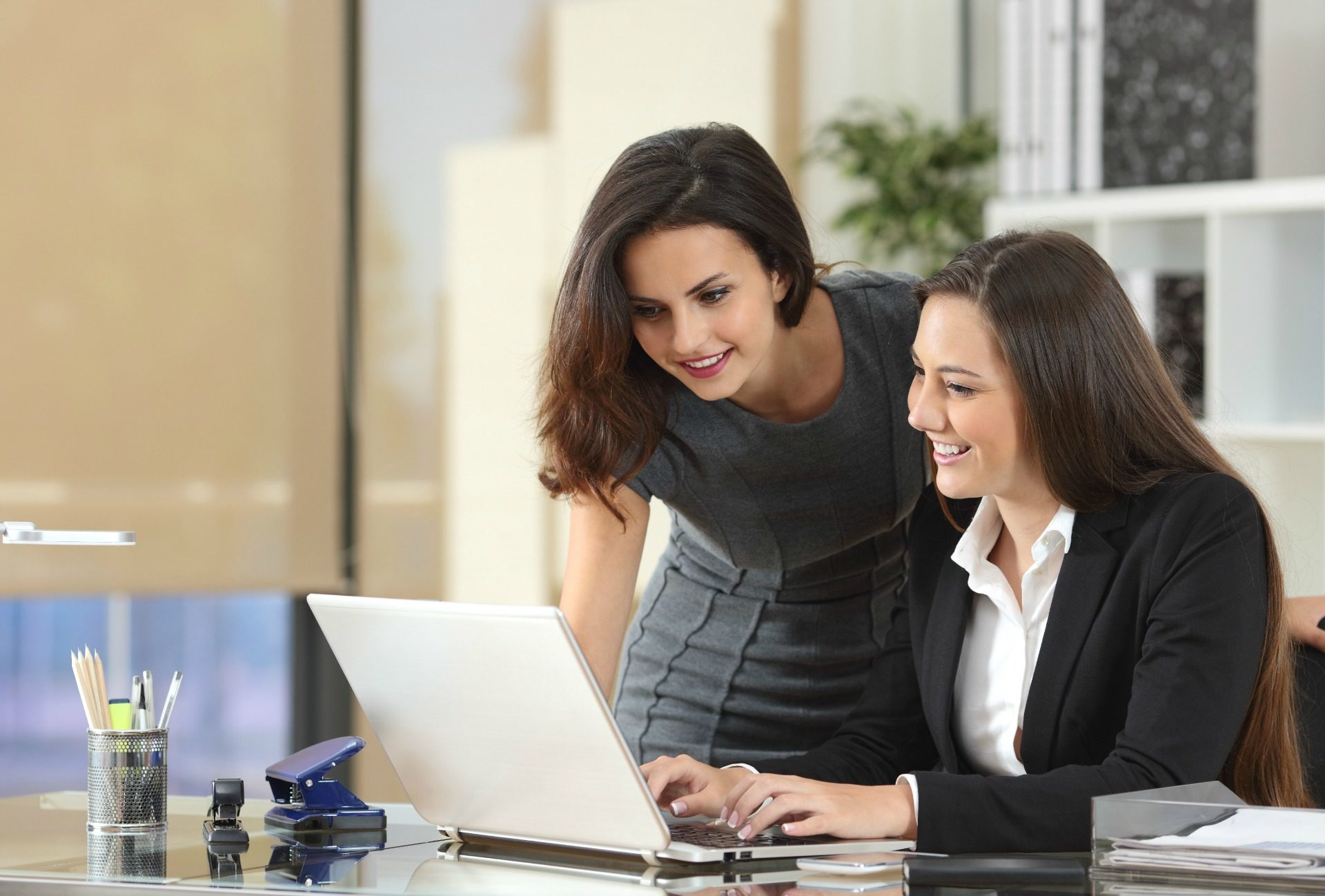 two woman talking